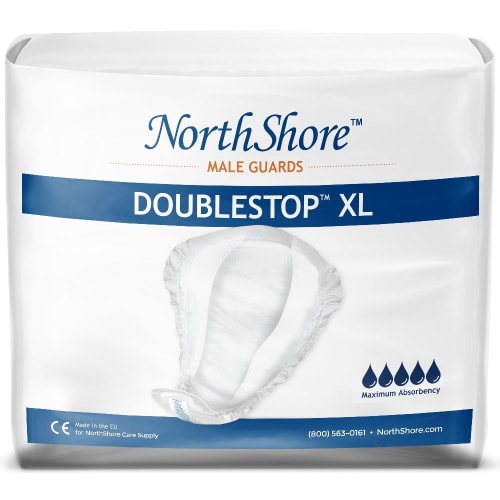 NorthShore DoubleStop XL Male Gaurds, 16 oz, One Size, White, 168 Per Case